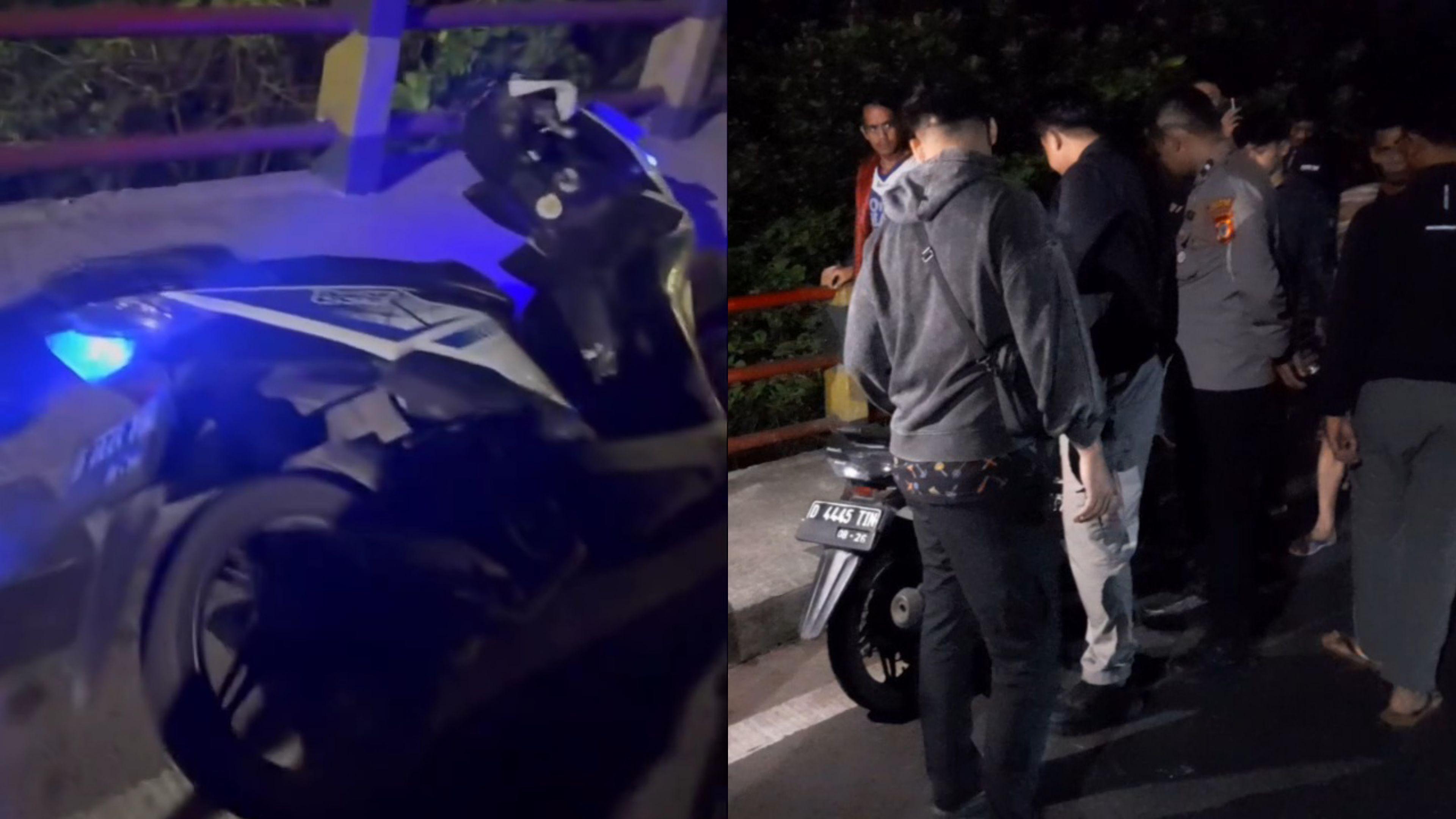 Geger! Motor Misterius Ditemukan di Jembatan Karangresik, Mesin Masih Menyala Tanpa Pengendara