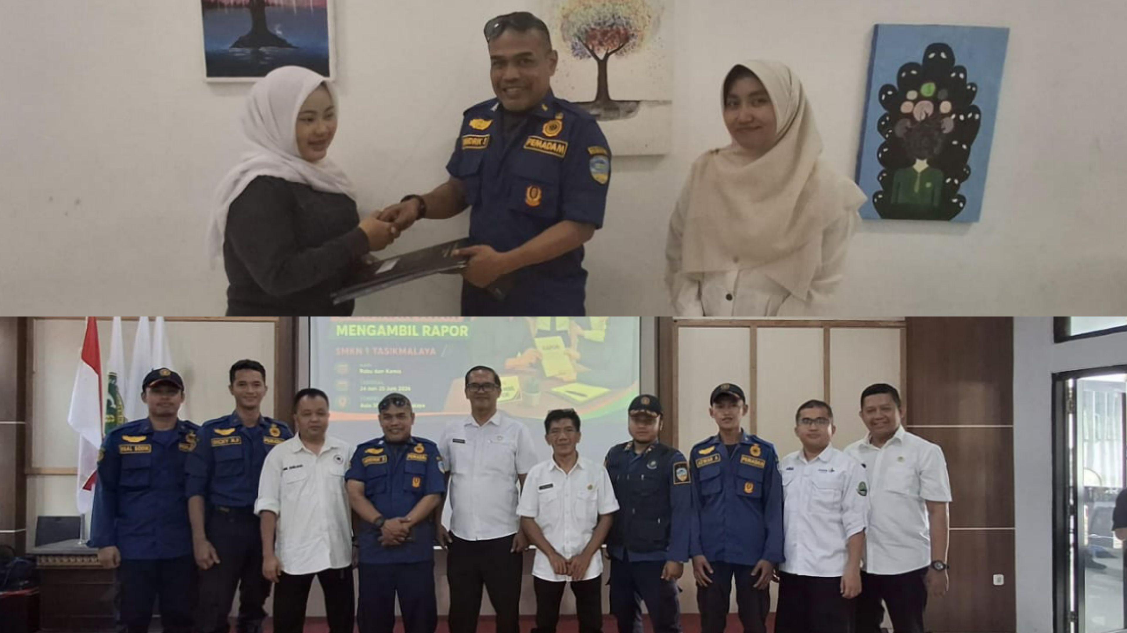 Jadi Pusat Perhatian, Petugas Damkar Bantu Ambil Rapor Siswi Yatim di SMKN 1 Kota Tasikmalaya