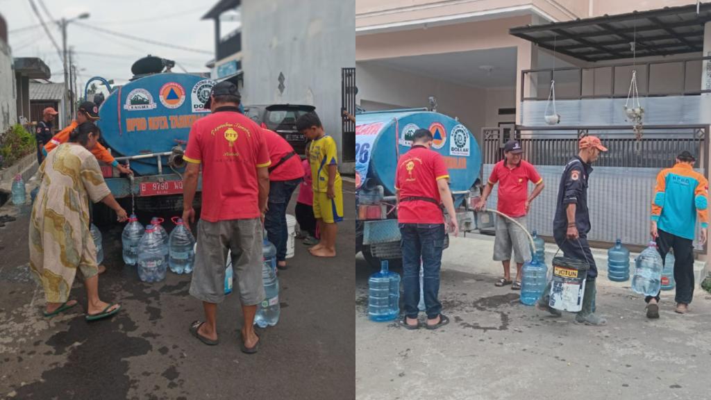 Kekeringan Merambah Pusat Kota Tasikmalaya, BPBD Pasok 8.000 Liter Air Bersih ke Perumahan PDK Kahuripan