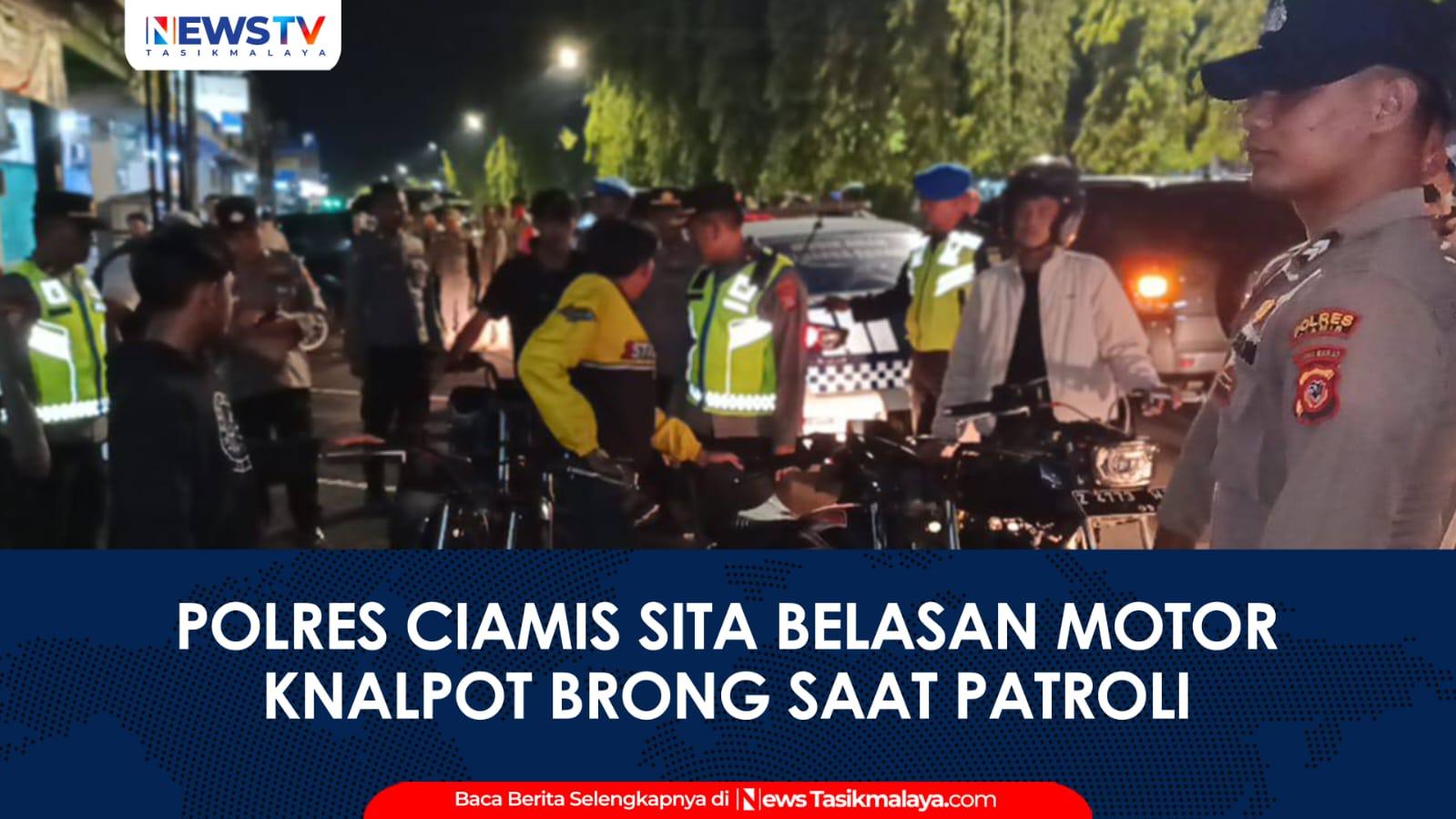 VIDEO: Amankan Akhir Pekan, Polres Ciamis Sita Belasan Motor Knalpot Brong dalam Patroli Gabungan KRYD