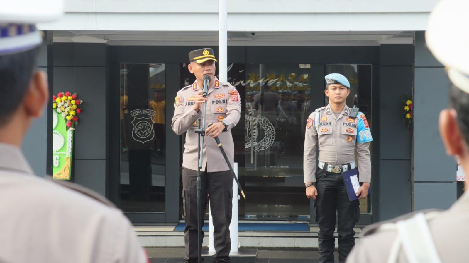 Apel Pagi Polres Ciamis, Kapolres: Tegaskan Komitmen Penegakan Hukum Secara Tegas dan Humanis