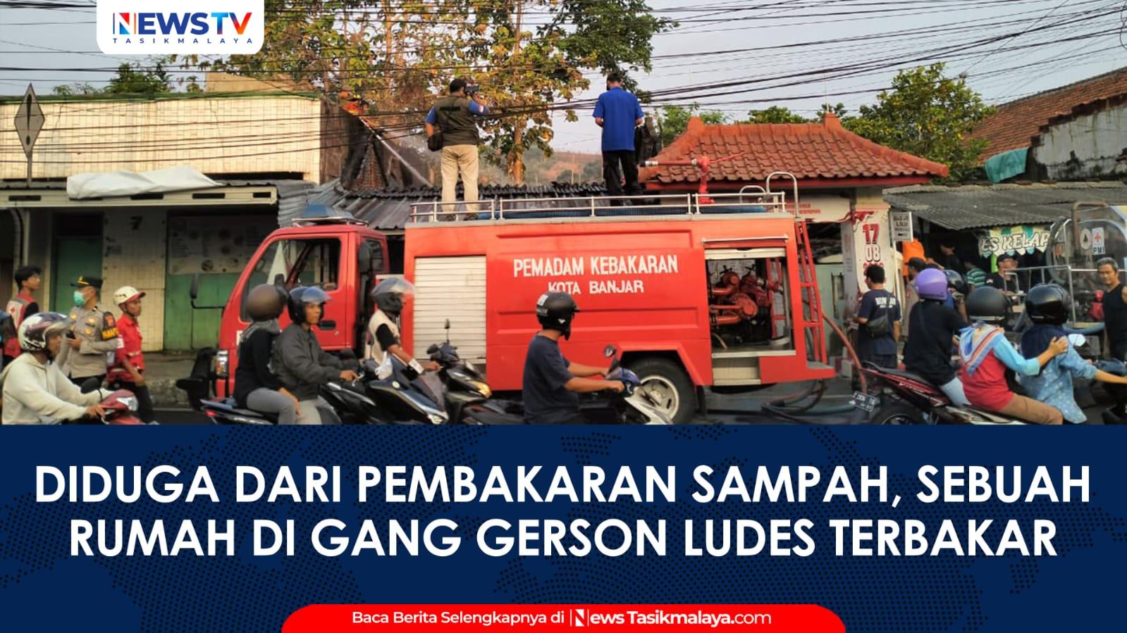 VIDEO: Diduga dari Pembakaran Sampah, Rumah Kosong di Gang Gerson Kota Banjar Ludes Terbakar