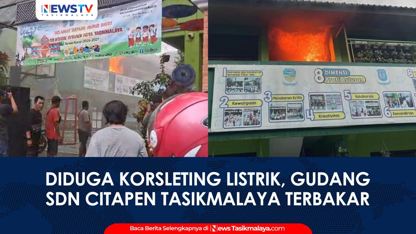 VIDEO: Diduga Korsleting Listrik, Gudang SDN Citapen Tasikmalaya Terbakar Siswa Dua Kelas Beralih Daring
