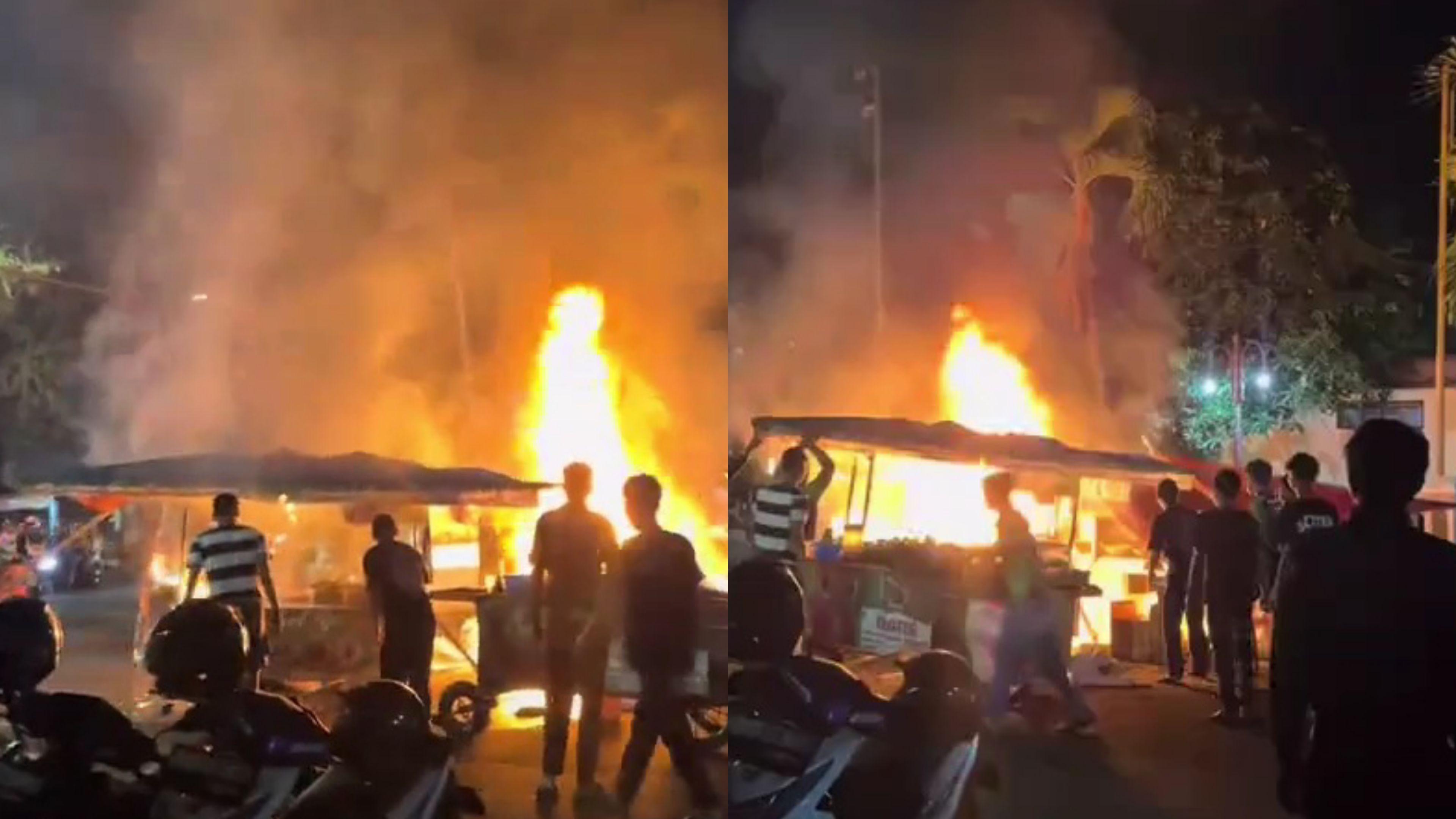Diduga Regulator Gas Bocor, Kebakaran Landa Jongko Sambal Ijo di Depan SMPN 4 Ciamis, Kerugian Capai Rp15 Juta