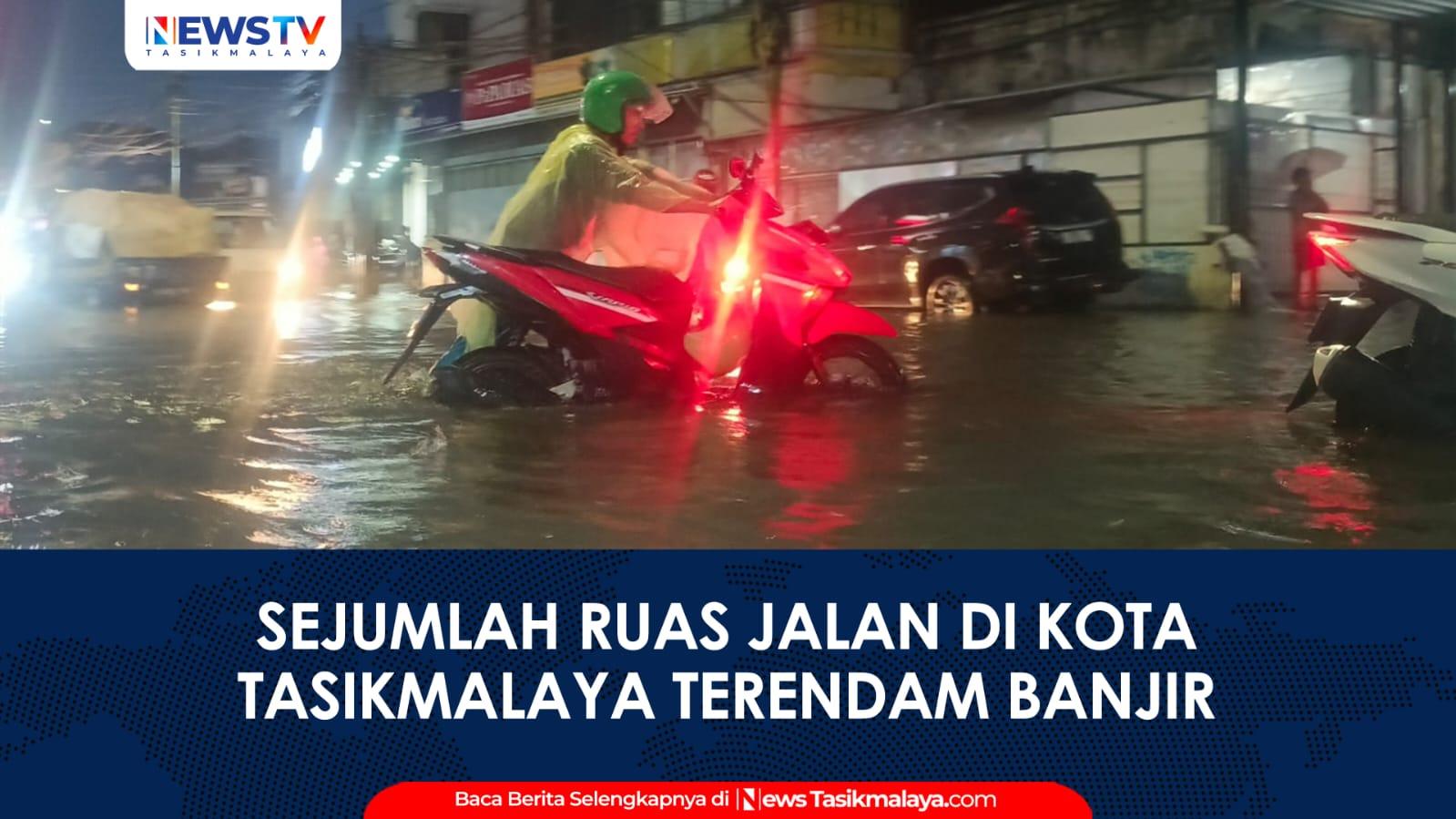 VIDEO: Diguyur Hujan Lebat, Sejumlah Ruas Jalan di Kota Tasikmalaya Terendam Banjir