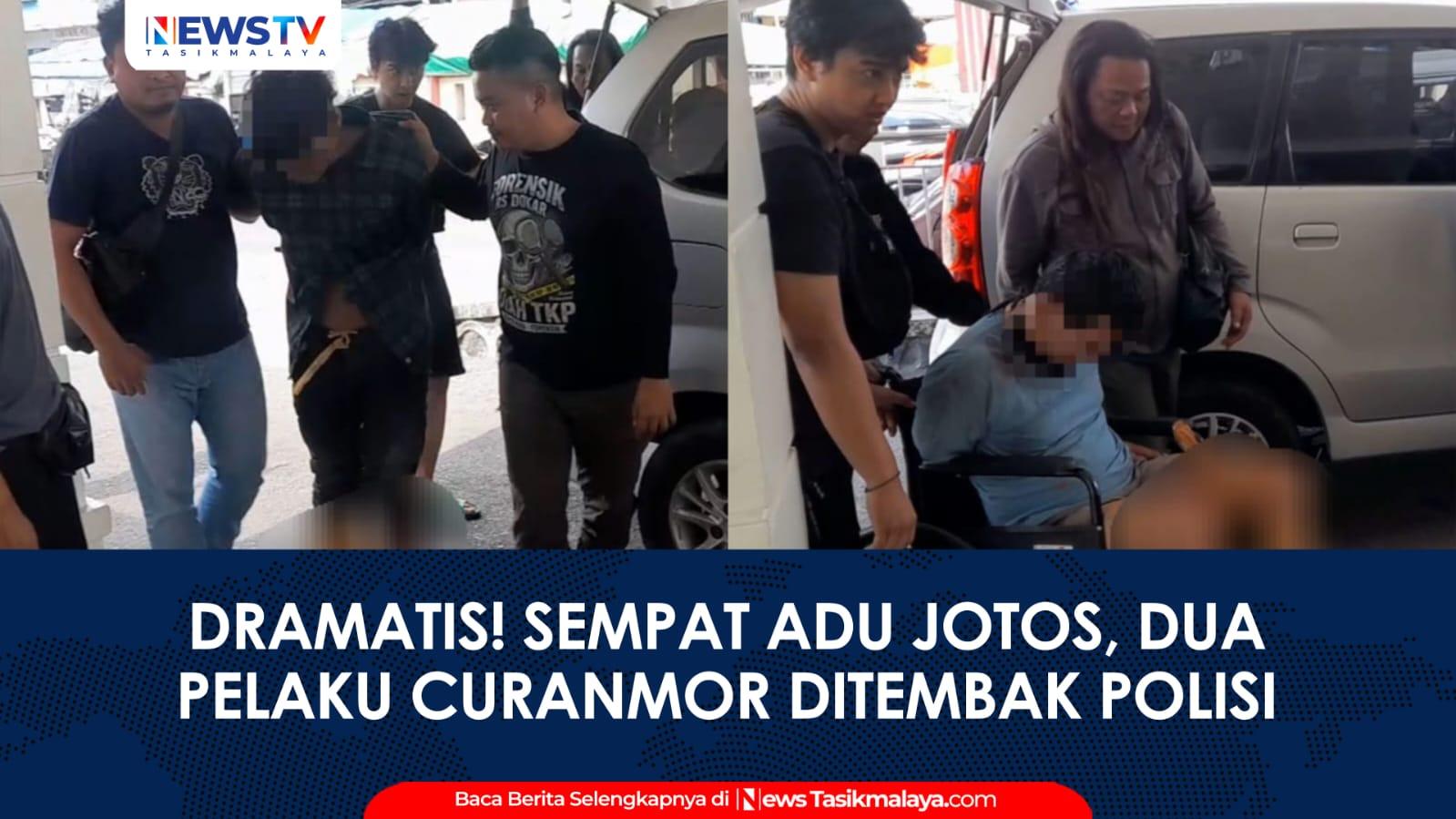 VIDEO: Dramatis! Sempat Adu Jotos dan Melawan Polisi, Dua Pelaku Curanmor Asal Garut Ditembak di Tasikmalaya