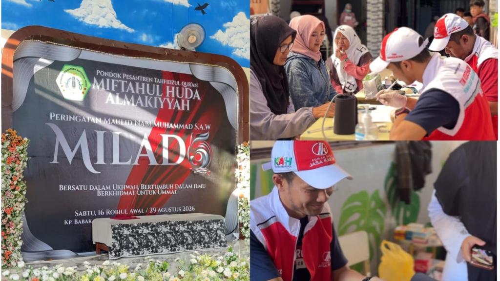 Dukung Maulid Nabi dan Milad Pontren Miftahul Huda Al-Makiyyah, RS Jasa Kartini Tasikmalaya Gelar Baksos Kesehatan