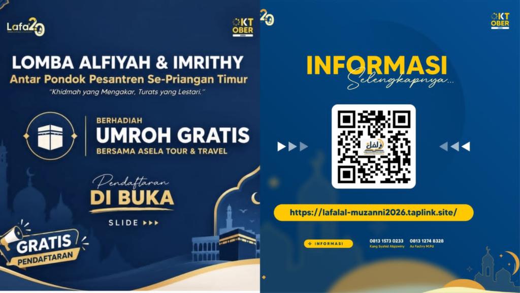 Gelar LAFAL 2.0 di Indihiang, Festival Alfiyah dan Imrithy se-Priangan Timur Siapkan Hadiah Utama Paket Umrah Gratis