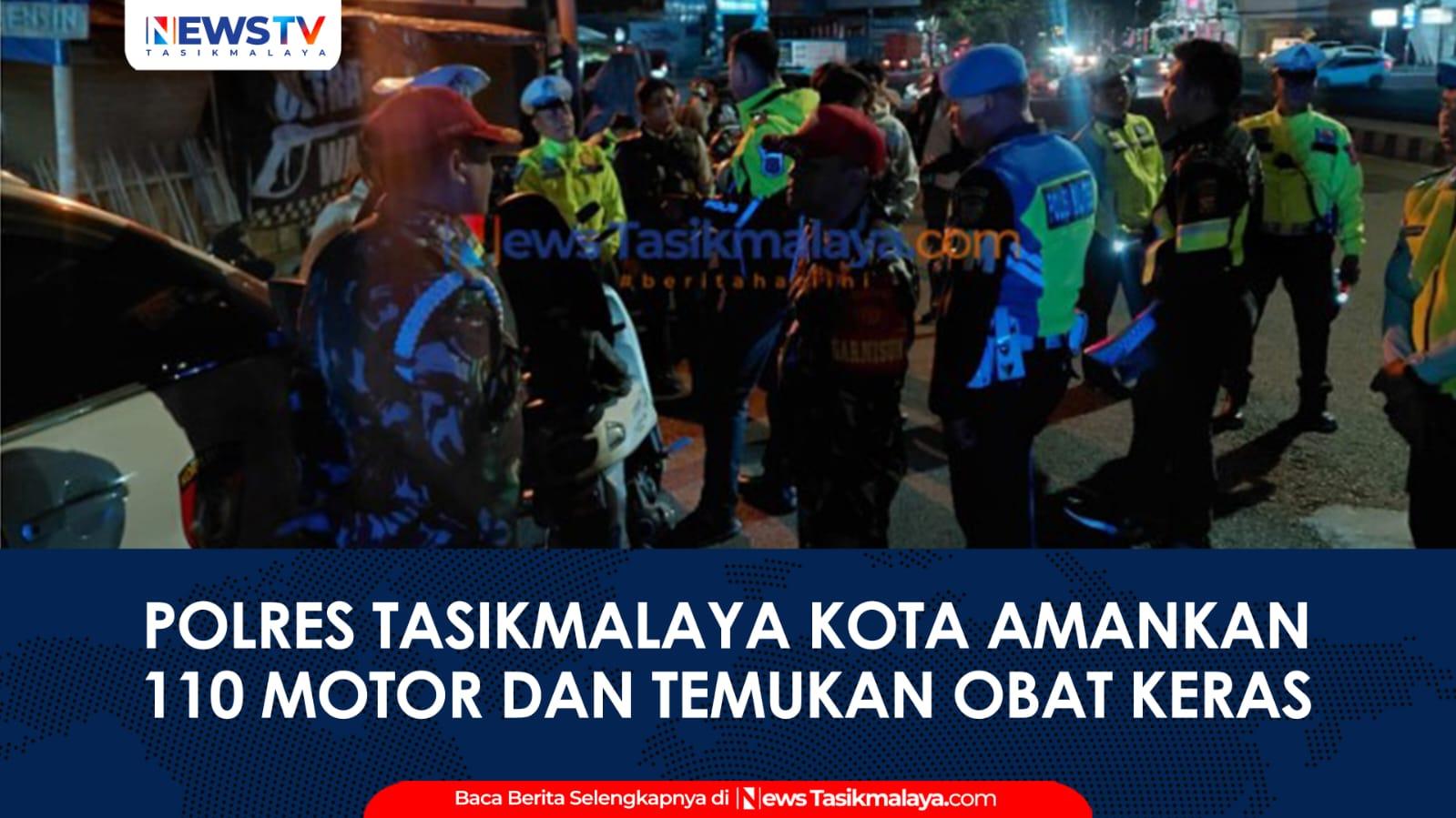 VIDEO: Gelar Razia Knalpot Brong, Polres Tasikmalaya Kota Amankan 110 Motor dan Temukan Obat Keras