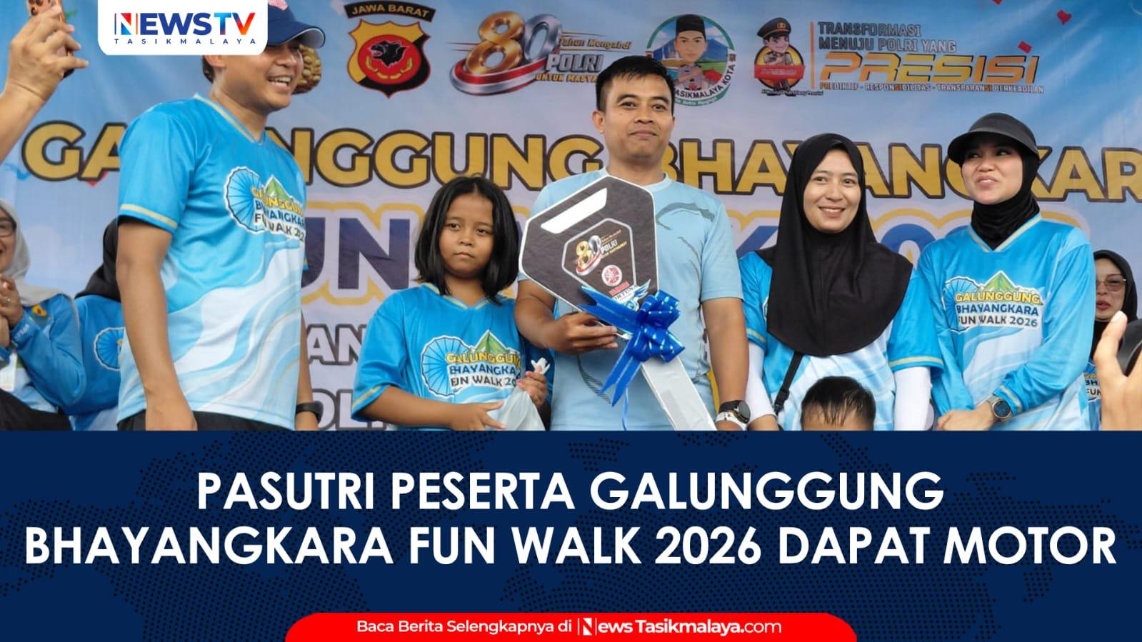 VIDEO: Haru Bahagia Pasutri Peserta Galunggung Bhayangkara Fun Walk 2026 Polres Tasikmalaya Kota Bawa Pulang Hadiah Utama Motor