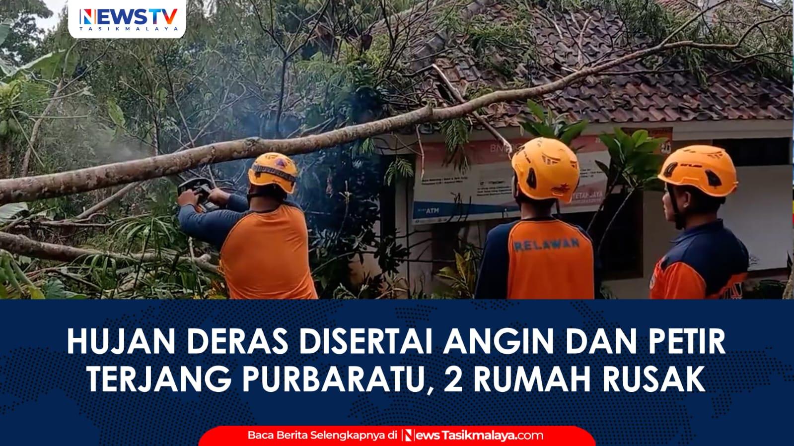 VIDEO: Hujan Deras Disertai Angin dan Petir Terjang Purbaratu Tasikmalaya, Dua Rumah Warga Rusak