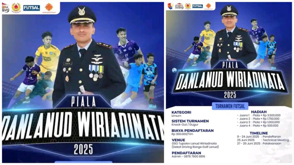 Ikuti Turnamen Futsal Piala Danlanud Wiriadinata 2025, Total Hadiah Jutaan Rupiah