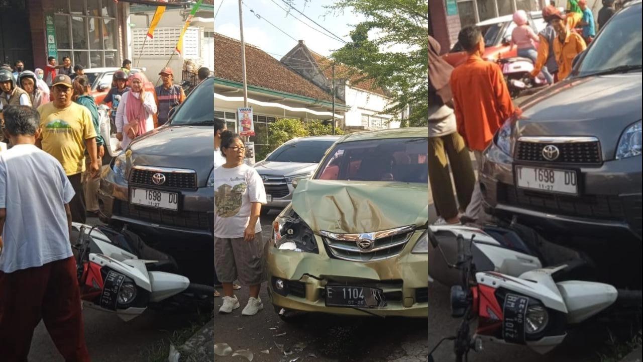 Laka Lantas di Depan Kantor PWI Tasikmalaya, Avanza Seruduk Rush dan Sepeda Motor