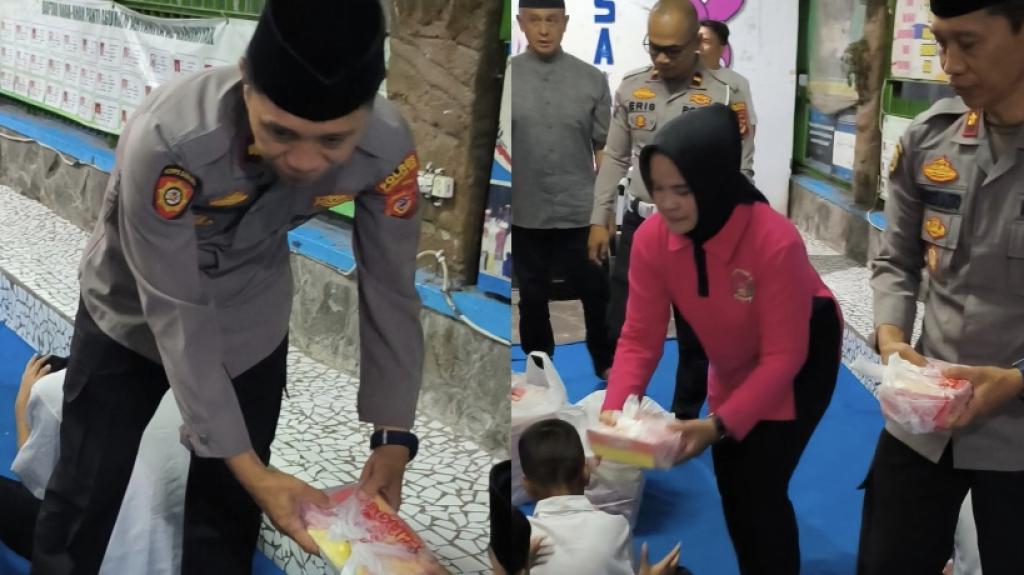 Polsek Cihideung Santuni dan Berbagi Takjil terhadap Anak Yatim Piatu di Yayasan Artanita Kota Tasikmalaya