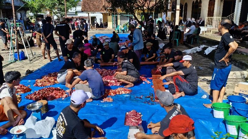 Semangat Kurban Warga Babakan Kupa dan Tundagan Tasikmalaya, 12 Ekor Sapi dan Satu Kambing Disembelih