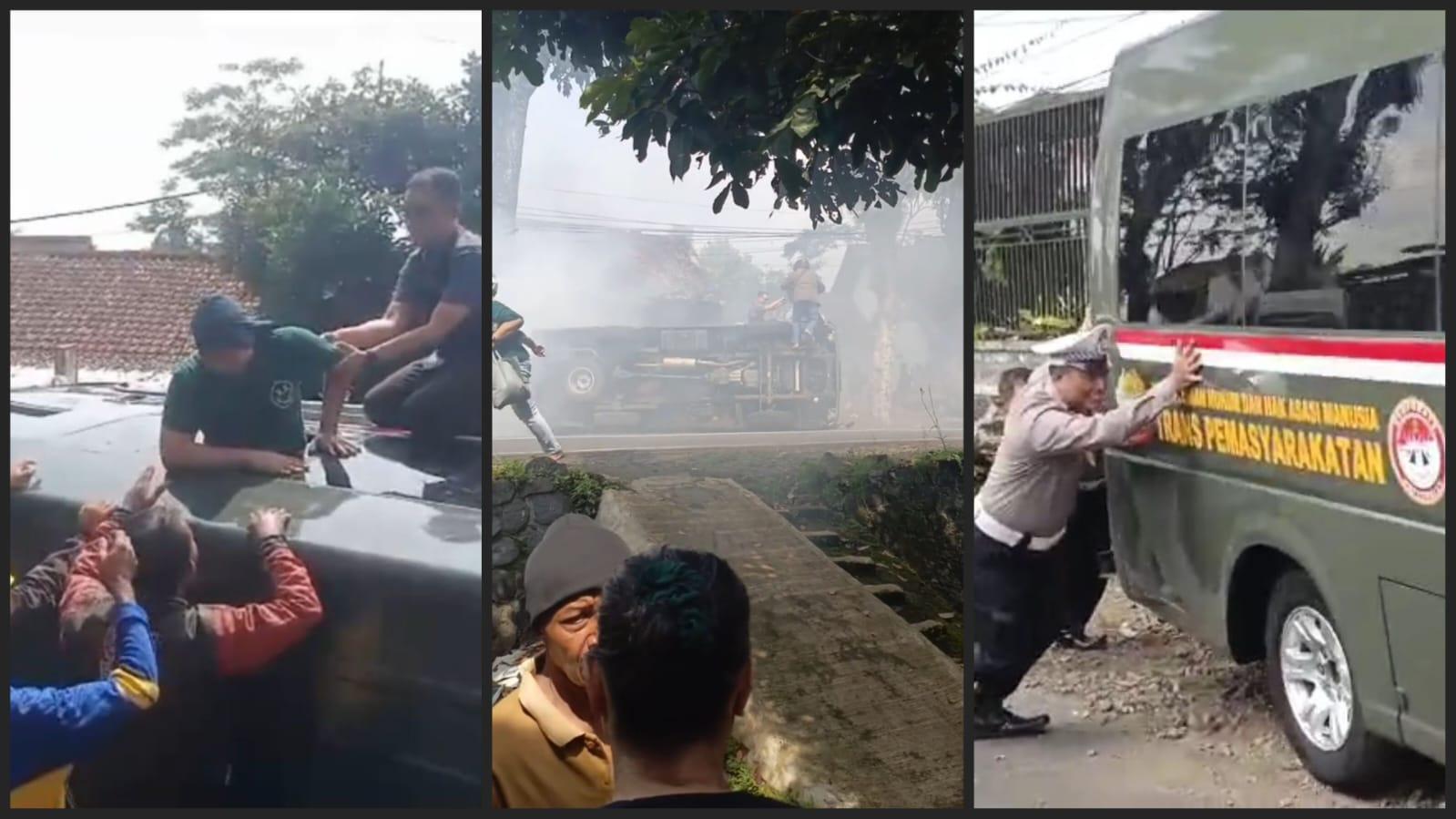 Breaking News: Mobil Lapas Kelas II B Tasikmalaya Terbalik di Mangunreja, Bawa 15 Tahanan