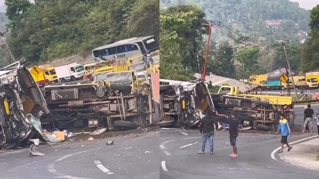 Truk Fuso Tabrak Colt Diesel di Jalur Gentong Tasikmalaya, Satu Orang Luka