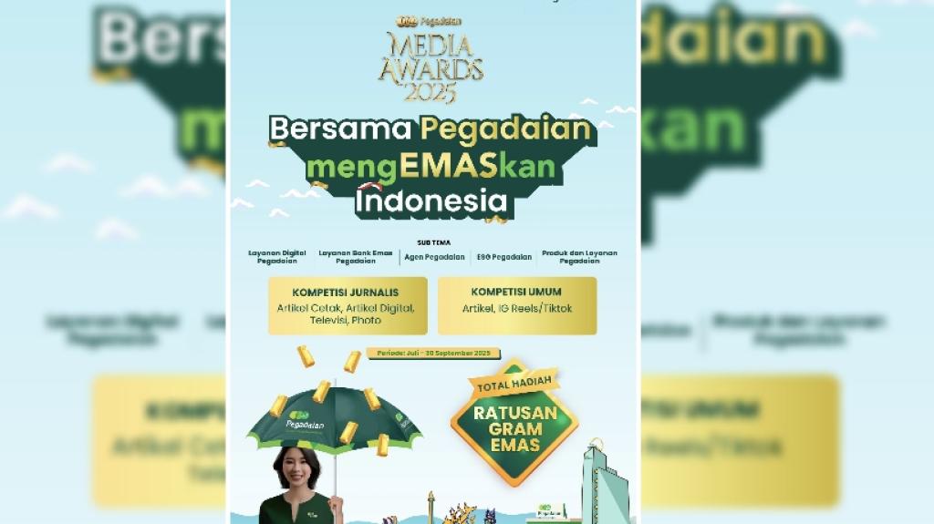Pegadaian Media Awards 2025 Resmi Dibuka, Hadiahnya Ratusan Gram Emas!