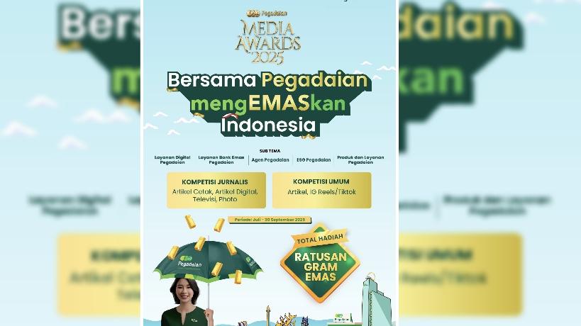 Pegadaian Media Awards 2025 Resmi Dibuka, Hadiahnya Ratusan Gram Emas!