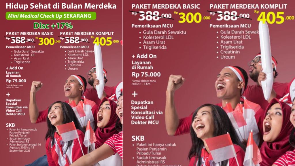 RS TMC Tasikmalaya Hadirkan Promo Medical Check Up Spesial HUT ke-80 RI