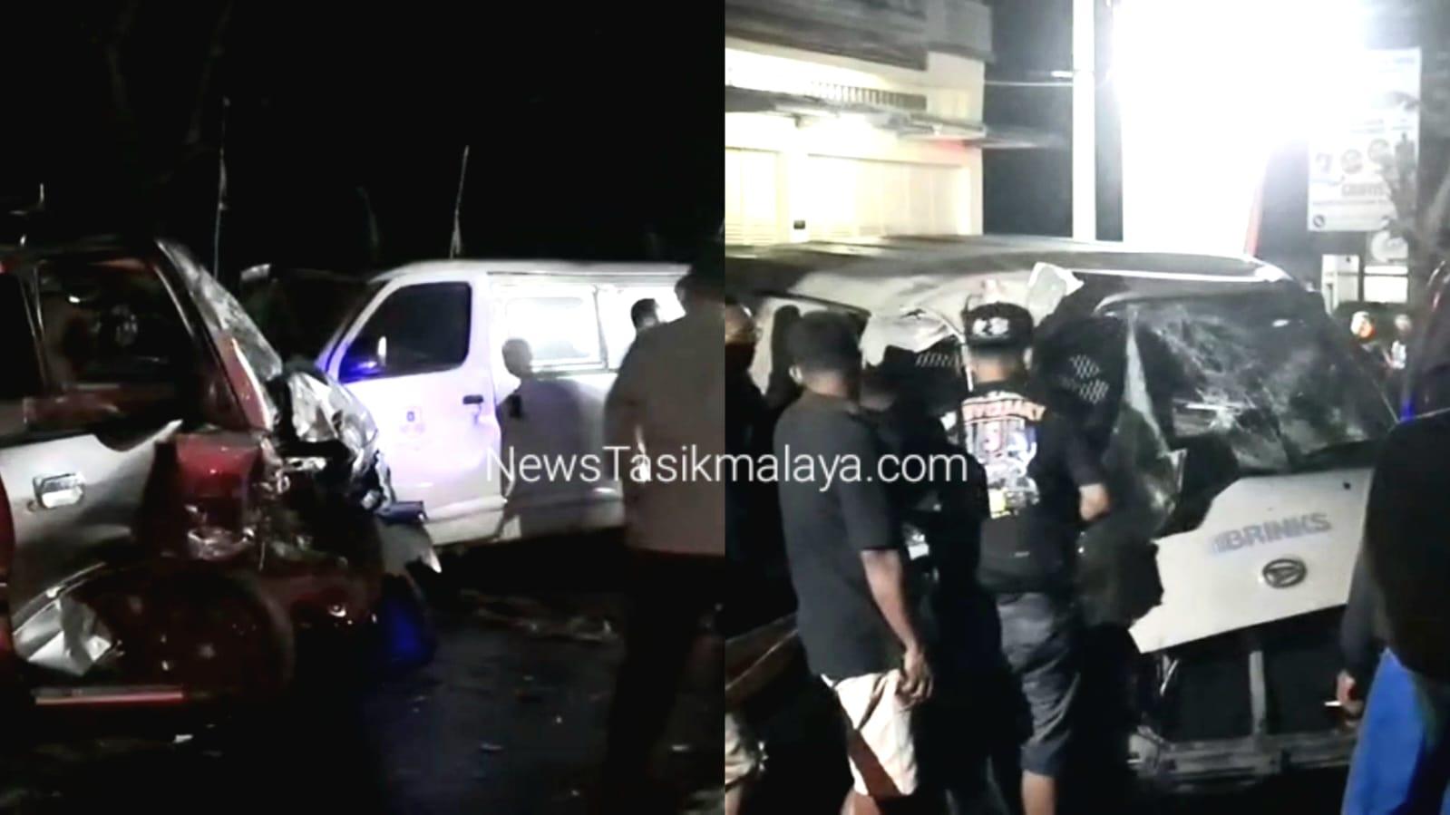 Kecelakaan Beruntun Mobil Pengangkut Uang dan Dua Minibus di Ciawi Tasikmalaya, Satu Tewas dan Enam Luka Serius