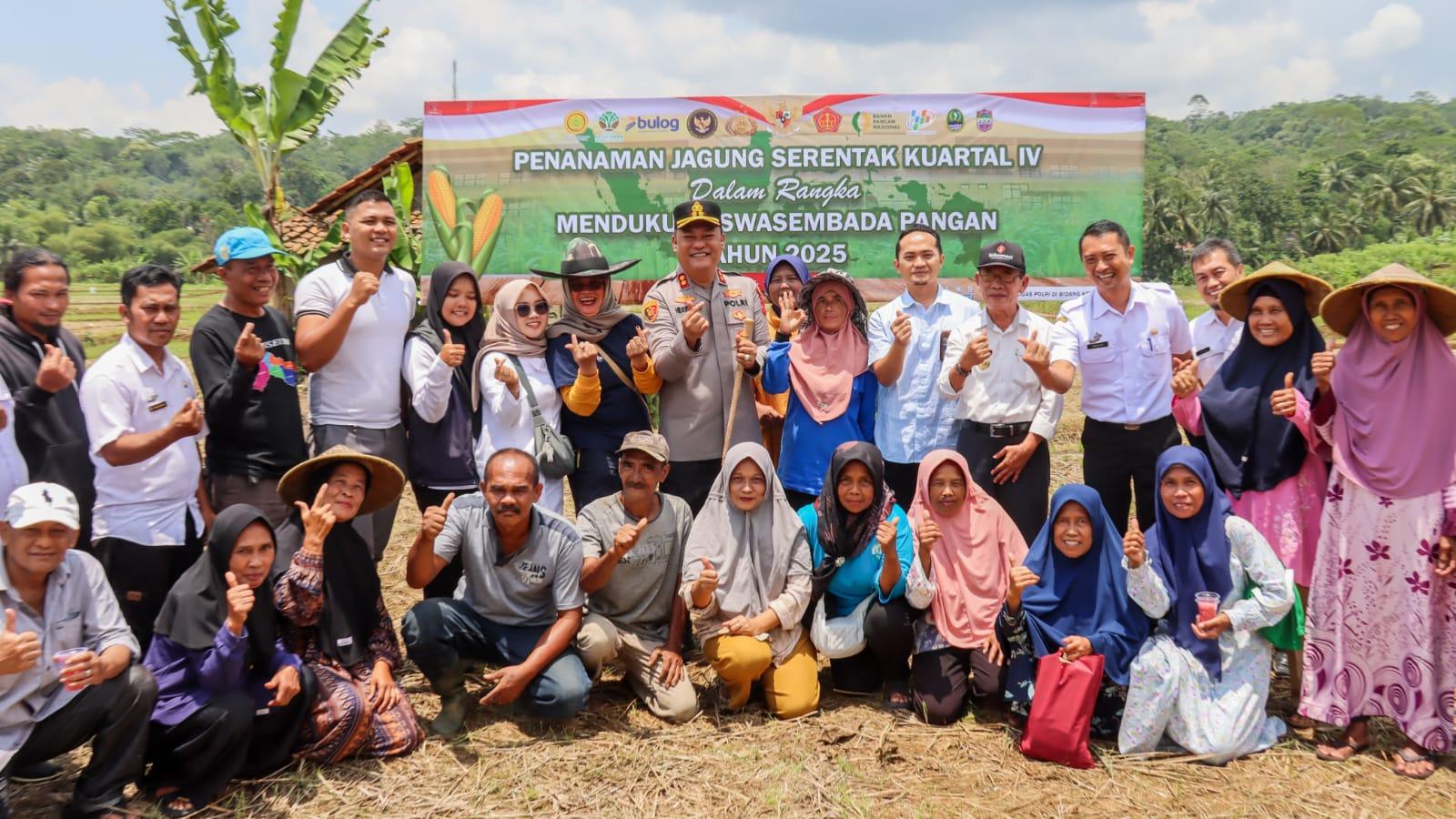 Polres Ciamis Tanam Jagung Serentak dan Jual Beras SPHP, Dukung Swasembada Pangan Nasional 2025