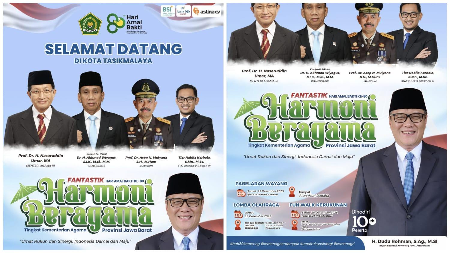 Kanwil Kemenag Jabar Akan Gelar Kegiatan Harmoni Beragama di Tasikmalaya pada Peringatan HAB Ke-80