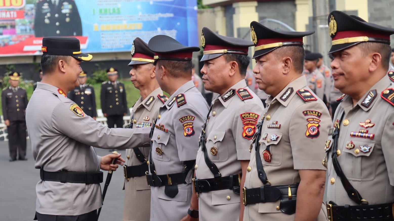 Upacara Sertijab dan Wisuda Purnabhakti, Komitmen Polres Ciamis Jaga Regenerasi dan Profesionalisme Polri