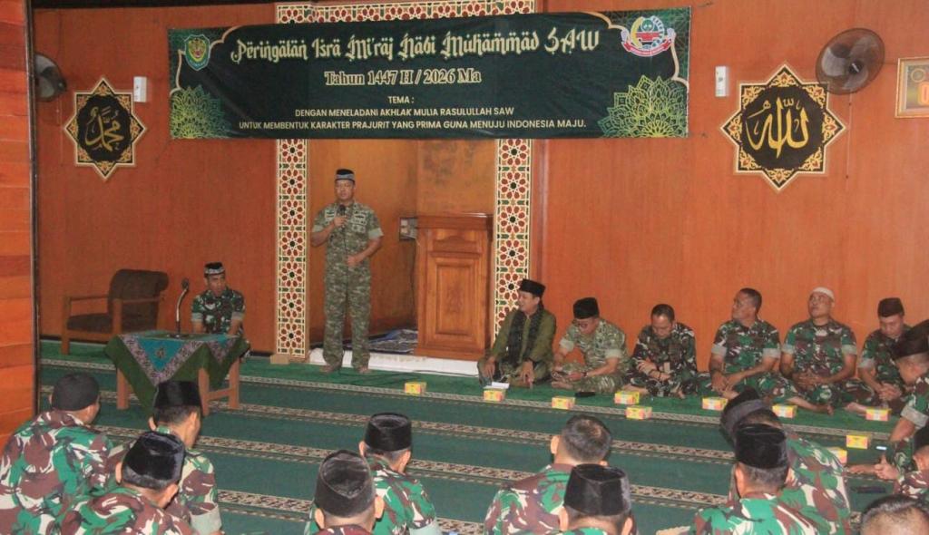 Kodim 0612/Tasikmalaya Peringati Isra Mikraj, Perkuat Karakter Prajurit Berakhlak Mulia
