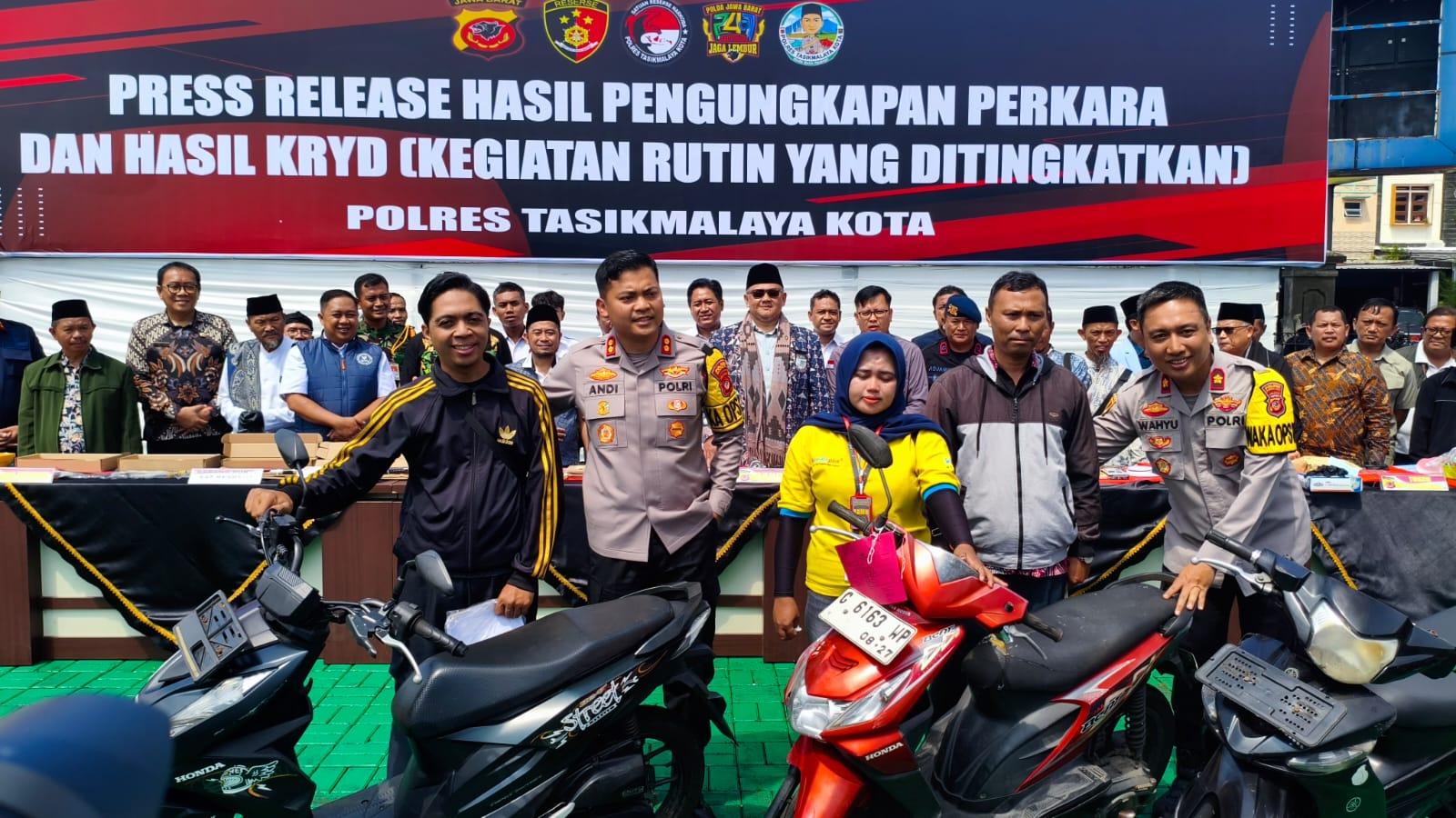 Polres Tasikmalaya Kota Ungkap Sindikat Curanmor Lintas Kabupaten, 7 Tersangka Diamankan