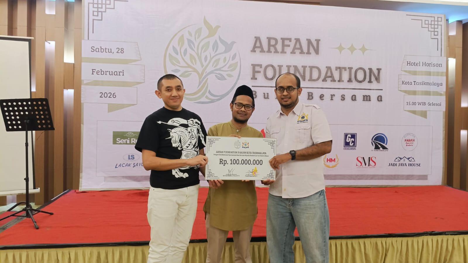 Wujud Kepedulian, Arfan Foundation dan Kadin Kota Tasikmalaya Donasikan Rp100 Juta untuk Rumah Quran Darul Khoir