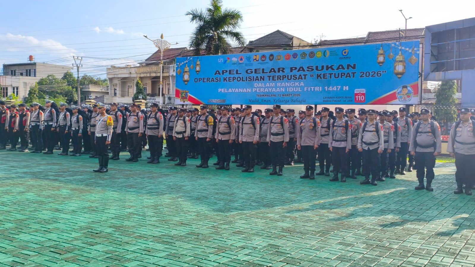 Polres Tasikmalaya Kota Gelar Apel Pasukan Operasi Ketupat Lodaya 2026, Siap Amankan Mudik Lebaran