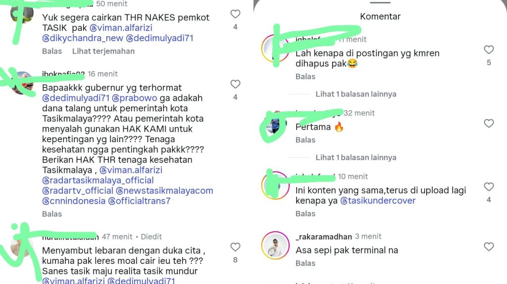 Sempat Hilang Usai Dibanjiri Komentar Soal THR, Konten Instagram Wali Kota Viman Kini Diunggah Ulang, Menghilangkan Jejak?