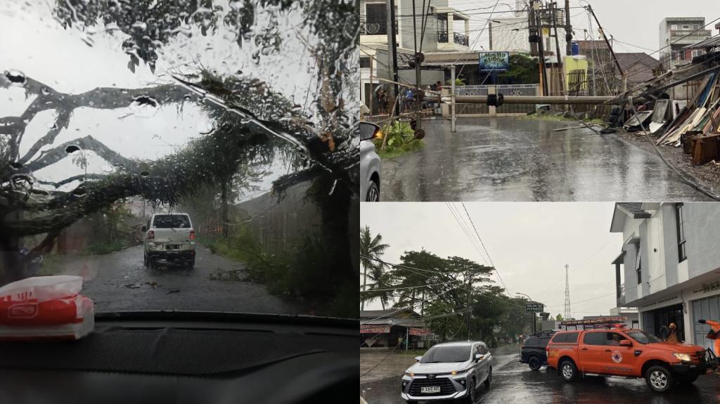 Cuaca Ekstrem Terjang Kota Tasikmalaya, Pohon dan Tiang Listrik Tumbang