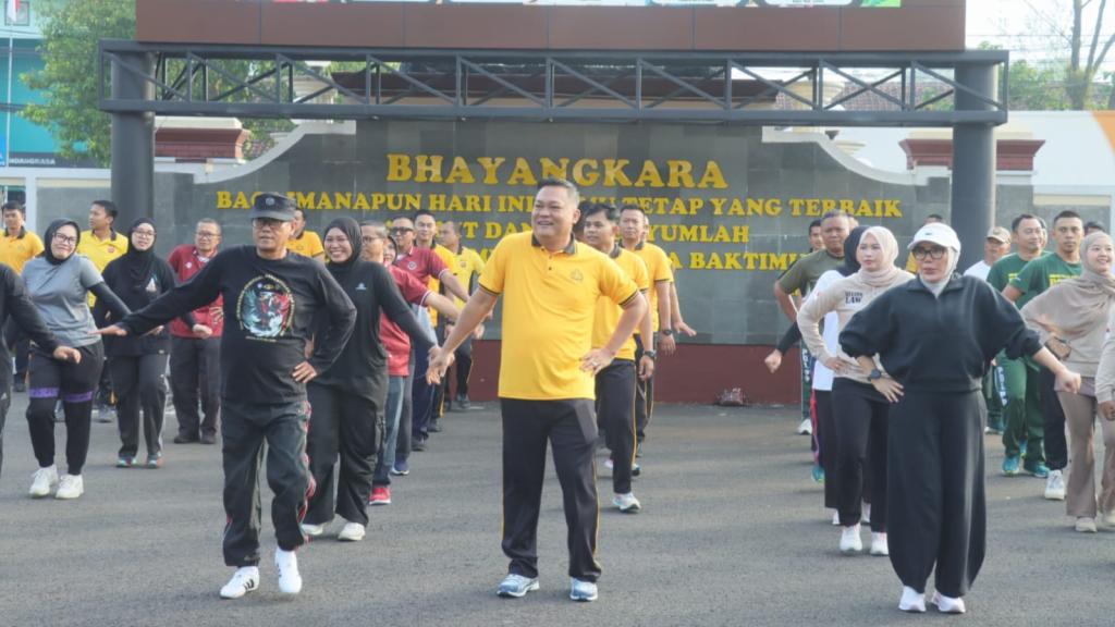 Perkuat Sinergitas Lintas Instansi, Polres Ciamis Gelar Olahraga Bersama Peringati Hari K3 Sedunia