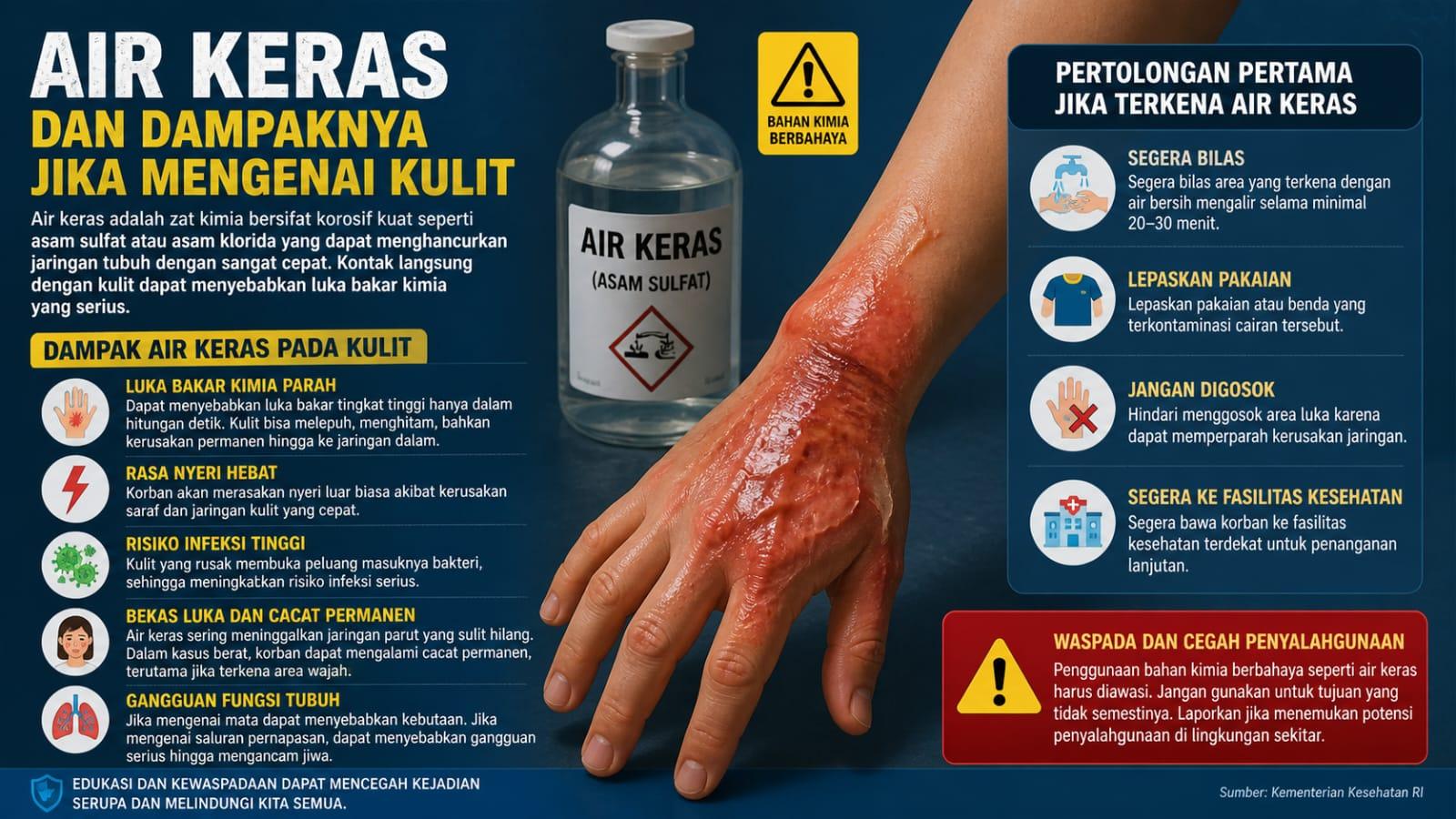 Mengenal Air Keras dan Dampaknya bagi Kulit: Bisa Sebabkan Luka Bakar Parah hingga Cacat Permanen