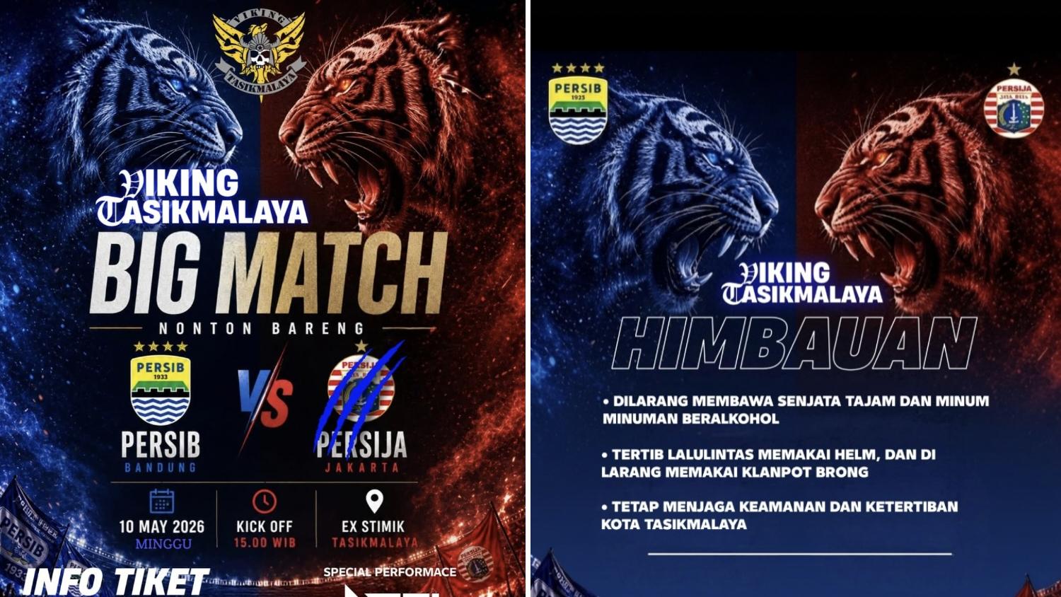 Nobar Persib vs Persija di Eks STIMIK Tasikmalaya Diprediksi Dipadati Ribuan Bobotoh