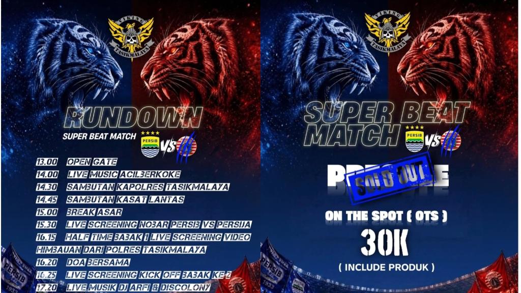 Tiket Presale Ludes! Bobotoh Masih Bisa Serbu Tiket OTS Nobar Persib vs Persija di Eks STIMIK Tasikmalaya