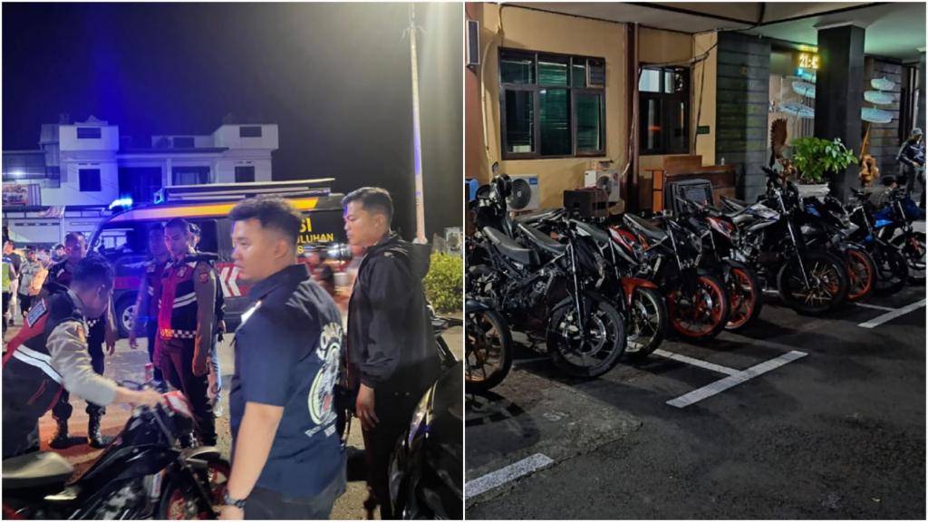 Ganggu Ketertiban, 11 Motor Knalpot Wededed Diamankan Polisi Saat Konvoi Persib di Tasikmalaya