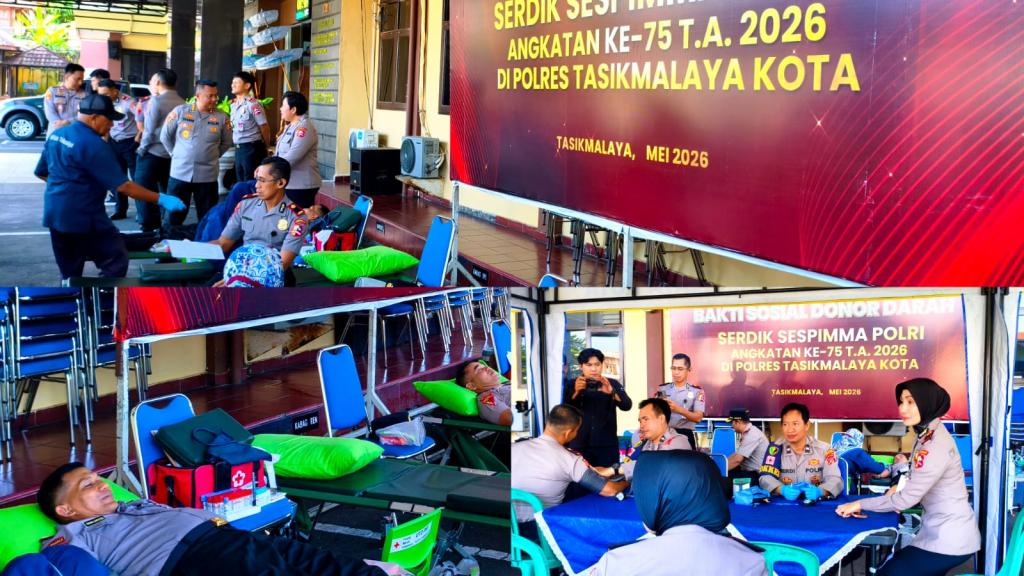 Serdik Sespimma Polri angkatan 75 TA 2026 Gelar Baksos Donor Darah di Tasikmalaya
