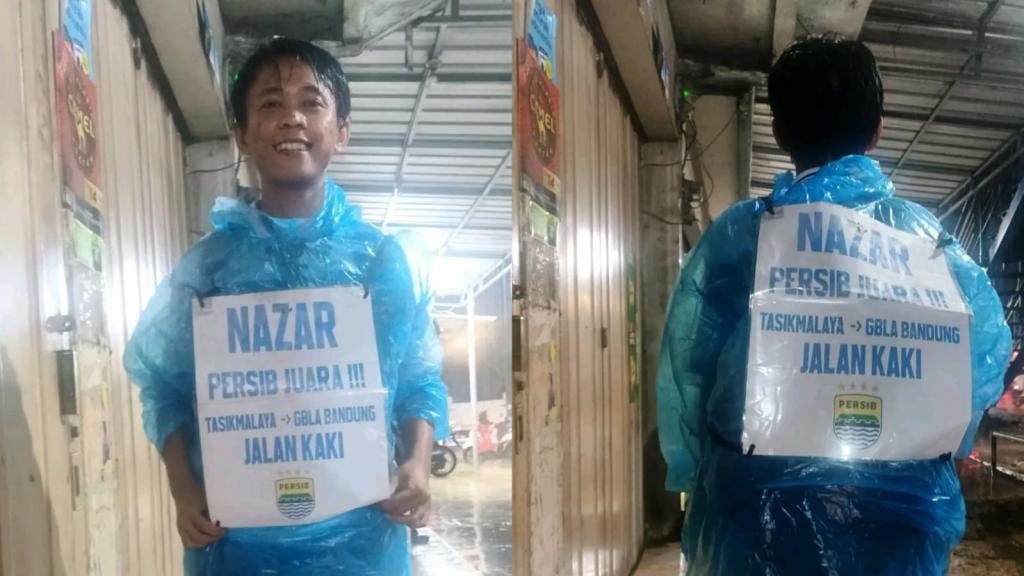 Tunaikan Nazar, Warga Tasikmalaya Rela Jalan Kaki ke Bandung Demi Dukung Persib Juara Tiga Kali Beruntun