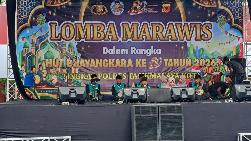 Lomba Marawis Meriahkan Peringatan HUT Bhayangkara ke-80 di Polres Tasikmalaya Kota