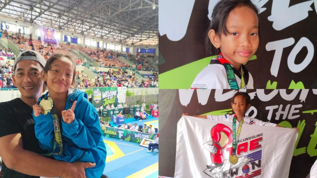 Keren! Atlet Cilik Tasikmalaya Syaquila Faeyza Sabet Emas di Kejuaraan Taekwondo Internasional Yogyakarta