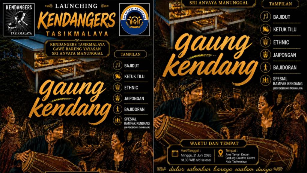 Lestarikan Budaya Sunda, Komunitas Kendangers Tasikmalaya Resmi Diluncurkan Malam Ini