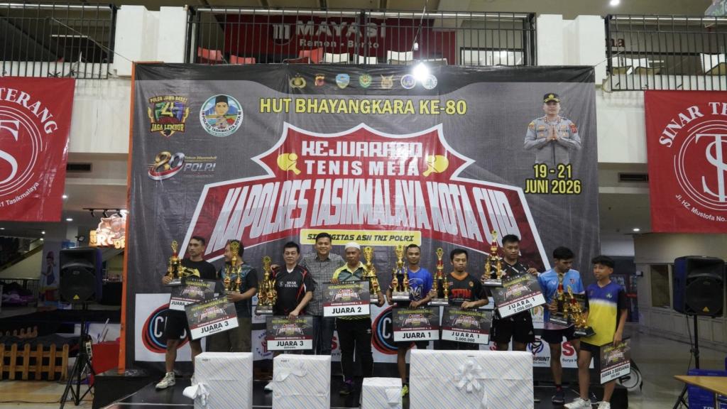 Kapolres Tasikmalaya Kota Cup 2026 Diikuti 590 Peserta, Jadi Ajang Pembinaan Atlet Tenis Meja