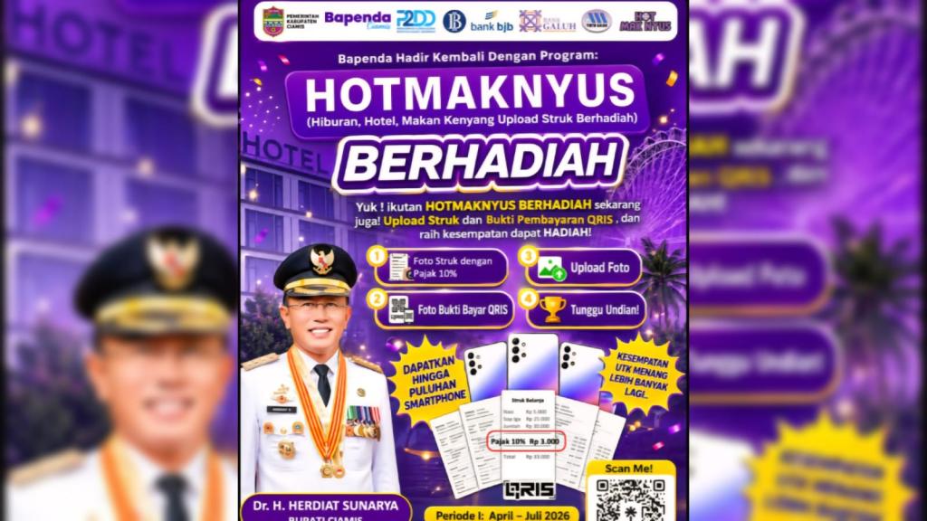 Jelang Undian Perdana HOTMAKNYUS, Bapenda Ciamis Ajak Warga Upload Struk dan Menangkan Hadiah HP