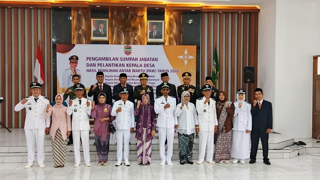 Lantik 6 Kepala Desa Hasil PAW, Bupati Ciamis Ingatkan Ketelitian dan Transparansi Anggaran
