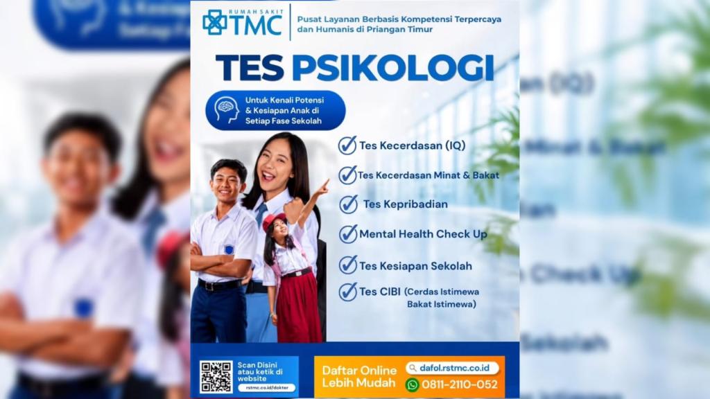 RS TMC Tasikmalaya Hadirkan Layanan Tes Psikologi Anak, Bantu Orang Tua Kenali Potensi dan Kebutuhan Buah Hati