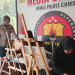Polres Ciamis Fasilitasi Kreativitas Anak Difabel, 2 Siswa SLBN Ikuti Lomba Melukis Tingkat Mabes Polri