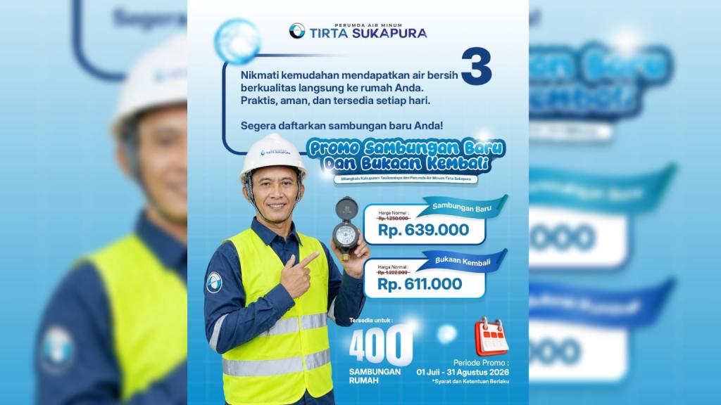 Perumda Air Minum Tirta Sukapura Hadirkan Promo Sambungan Baru, Warga Bisa Nikmati Air Bersih dengan Biaya Lebih Hemat